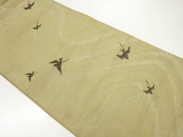 JAPANESE KIMONO / ANTIQUE BIRD-PATTERN WOVEN OBI (SIDE)